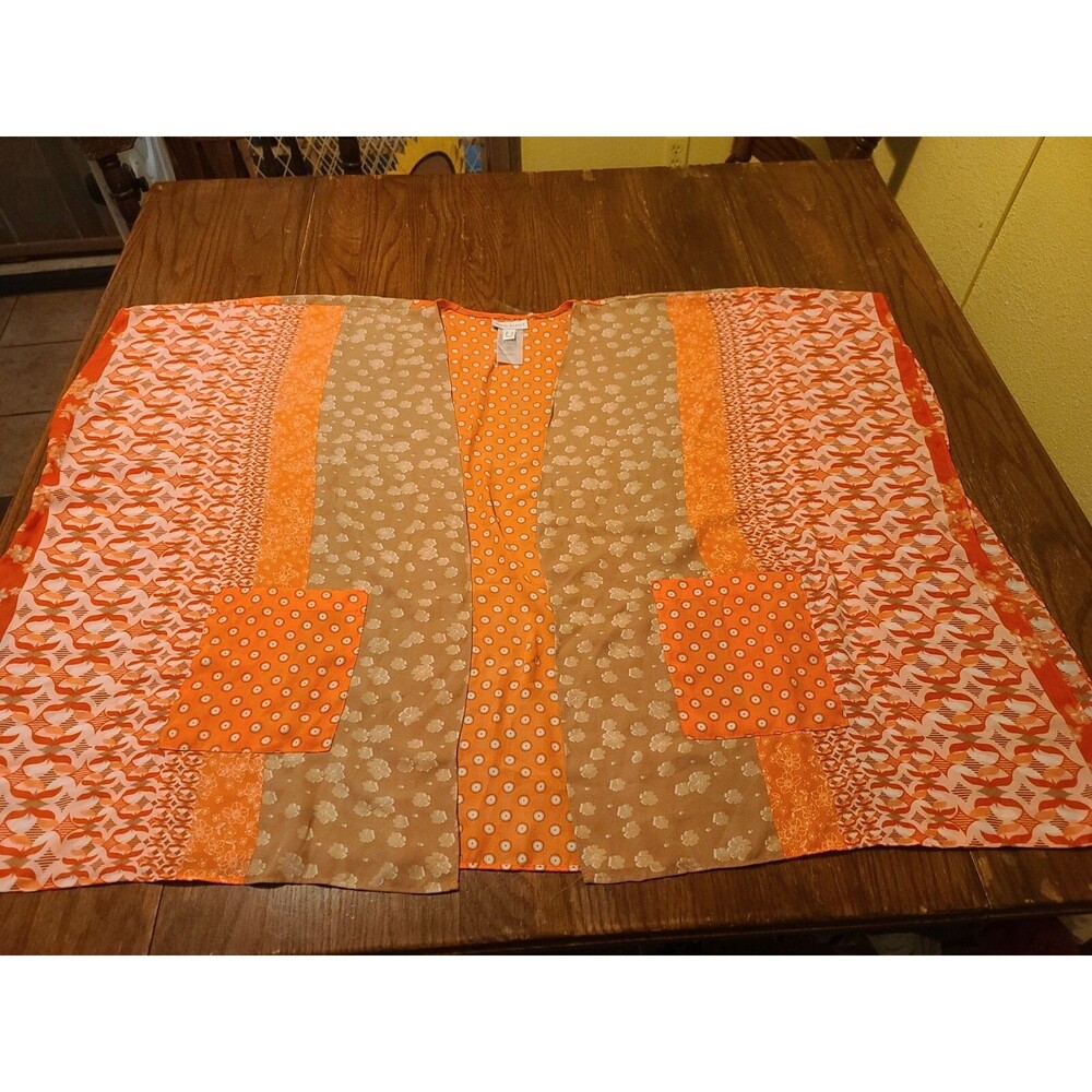 Susan Graver Peach/Tan Print Chiffon Shawl
